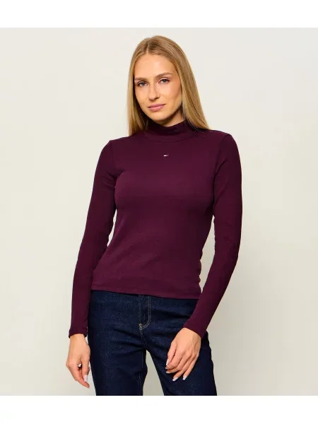 Bluză Tommy Jeans cu guler înalt
