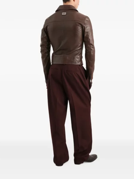 Pantaloni Dolce & Gabbana de lână maro