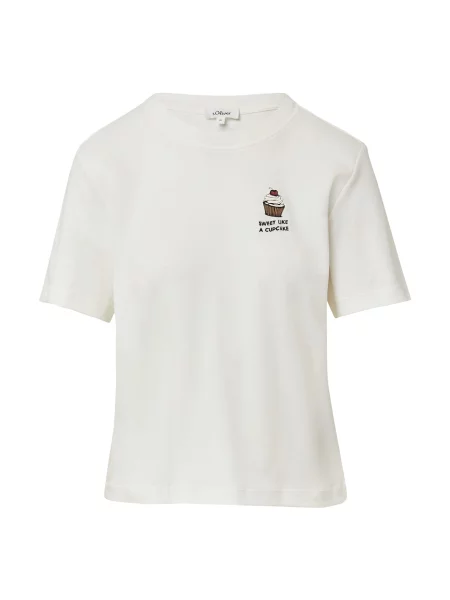 S.Oliver Tricou crem / ombră / roșu intens negru