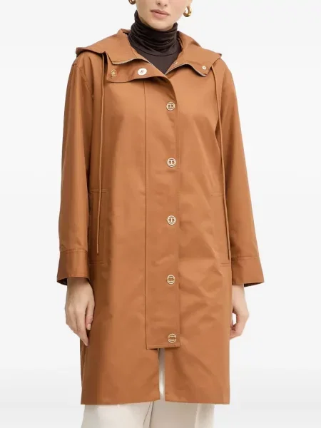 Geacă parka Twinset cu glugă maro