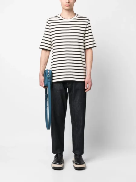 Dryžuotas raštuotas trumpas marškinėliai Jil Sander