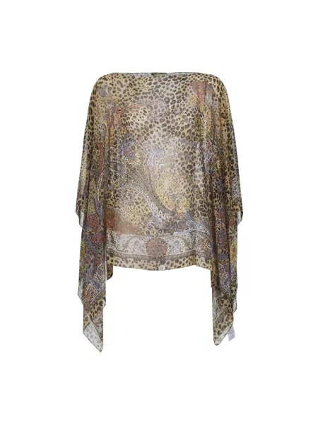 Kurtka Etro z wzorem paisley brązowa