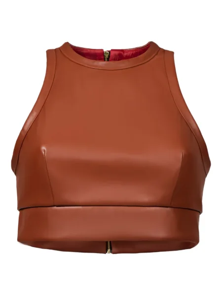 Top Lika skórzany brązowy