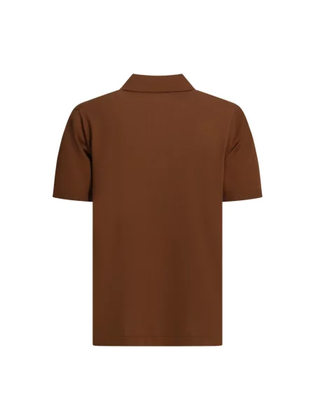 Dzianinowa koszulka polo Beams Plus brązowa
