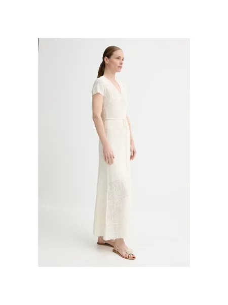 ZADIG&VOLTAIRE sukienka wełniana maxi prosta beżowy