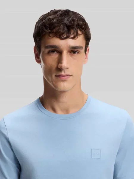 T-shirt o kroju regular fit z czystej bawełny model „TALES” Boss Orange niebieska