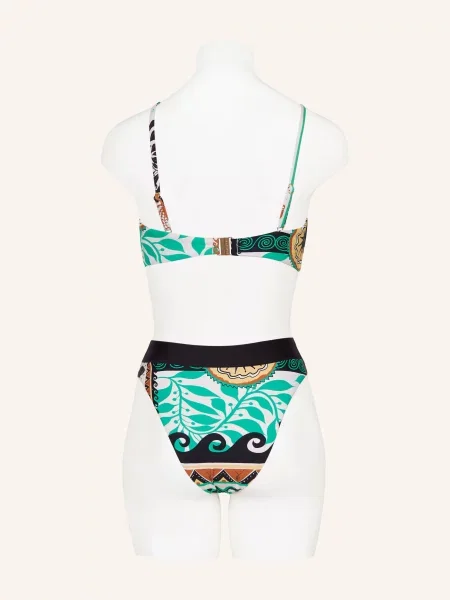 Seafolly High Waist Bikinové Kalhotky Atlantis režná/ zelená/ hnědá zelené