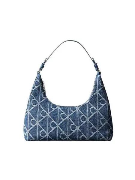 Calvin Klein Geantă de umăr denim / alb albastru