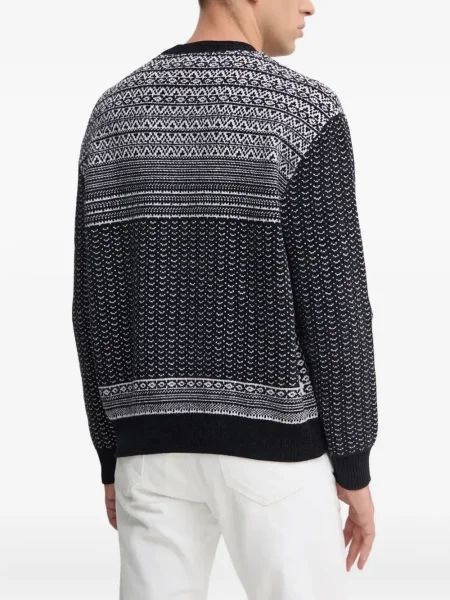 Pulover Armani Exchange cu decolteu rotund negru