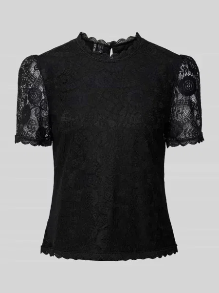 Bluzka z efektem podpalania model ‘OLLINE’ Pieces czarna