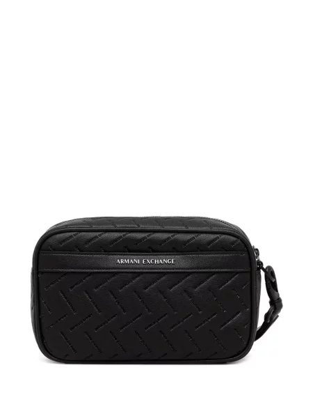 Geantă Armani Exchange cu autograf negru