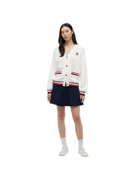 Tommy Jeans Kardigan červená / černá bílá
