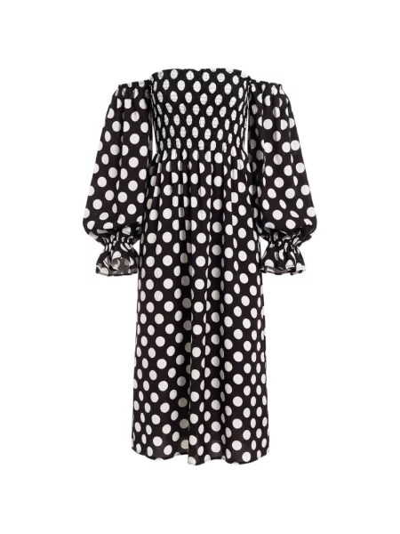 Rochie midi Sleeper cu buline negru