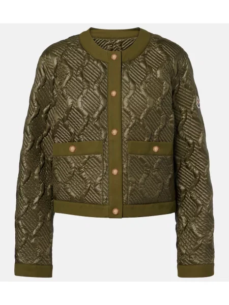 Matlasat geacă cu puf Moncler verde