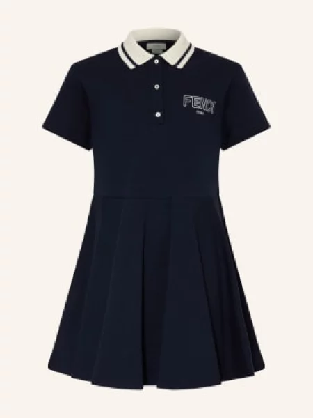 Fendi Sukienka Polo Z Pikowanym Wzorem blau biała
