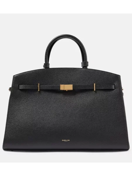 Geantă shopper Demellier din piele negru