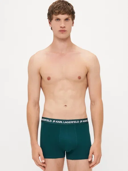 Pánske boxerky KARL LAGERFELD Logo Trunk Multiband 3 páry dark sea/indigo/blue modrá