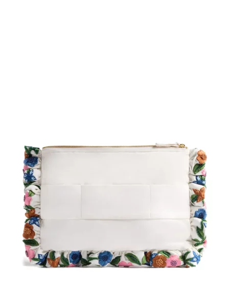 Květinové psaníčko La Doublej s výšivkou bílé