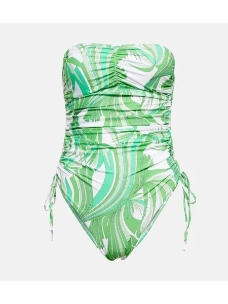 Strój kąpielowy Melissa Odabash z nadrukiem bez ramiączek zielony