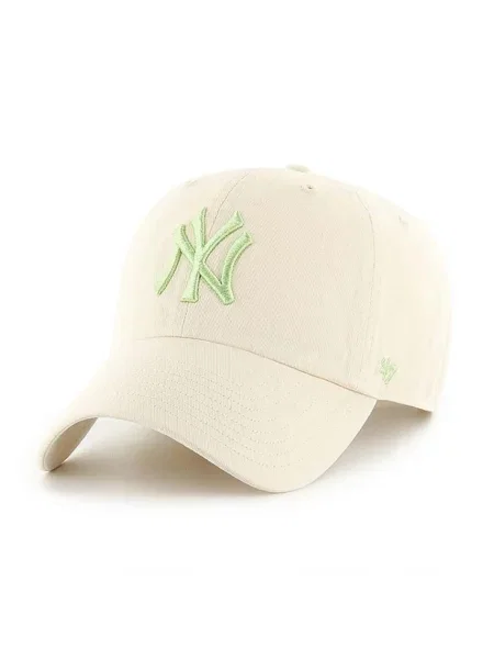 Шапка с козирка 47 brand MLB New York Yankees с апликация бежово