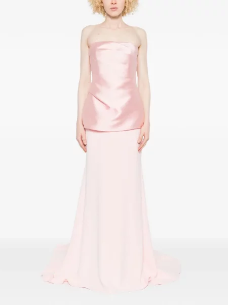 Maksi sukienka maxi Solace London bez ramiączek garniturowa różowa
