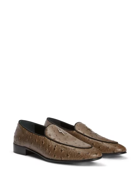 Iš natūralios odos loaferiai Giuseppe Zanotti ruda