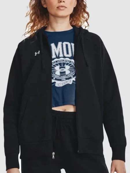 Кофта Under Armour Ua Rival Fleece Fz Hoodie-Blk Black бавовна/поліестер чорний
