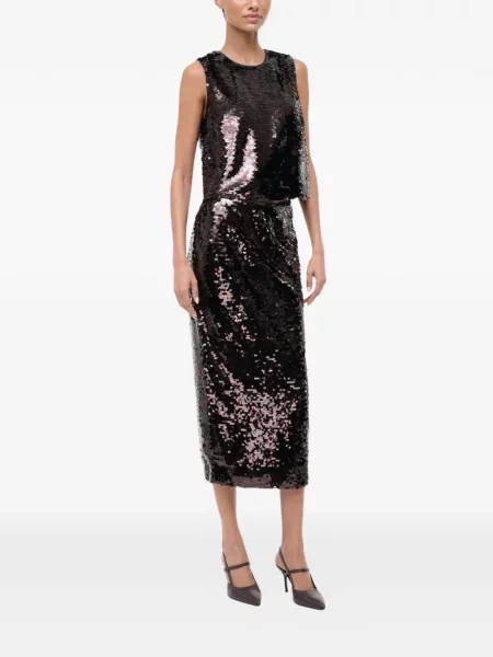 Top Staud cu paiete negru