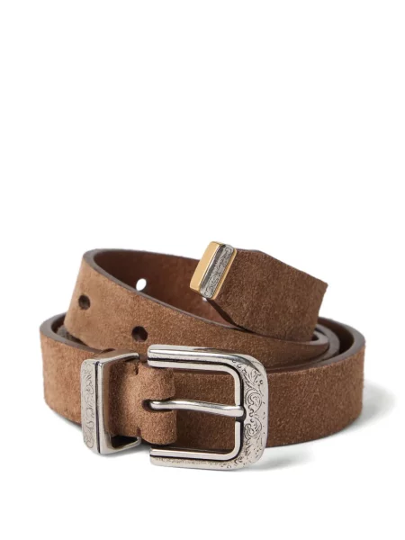 Cu centură curea Brunello Cucinelli din piele maro