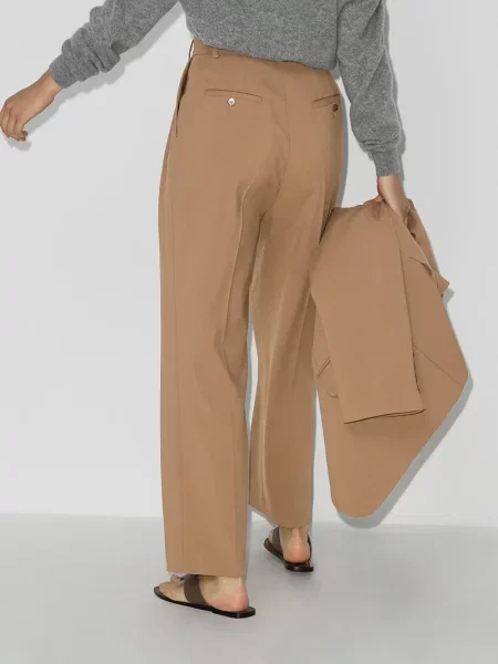 Plisované kalhoty Frankie Shop hnědé