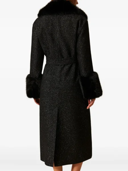 Palton de blană Twinset negru