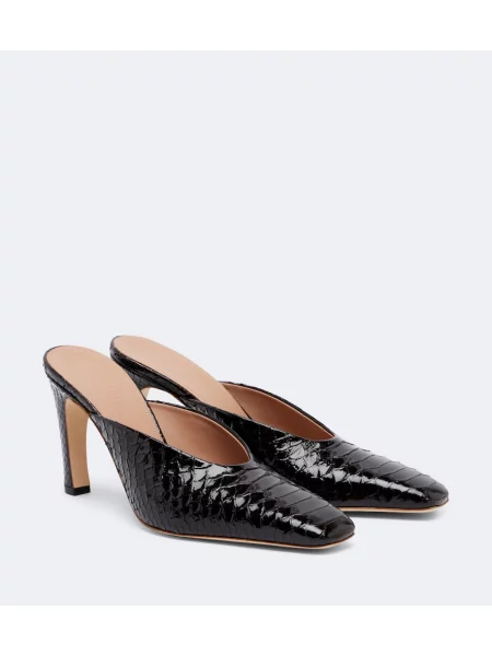 Papuci tip mules Malone Souliers din piele de lac maro