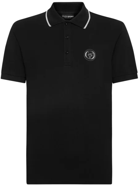 Polo Plein Sport cu dungi de tigru negru