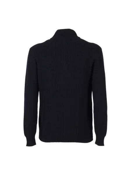 Lniany sweter z golfem Ballantyne czarny