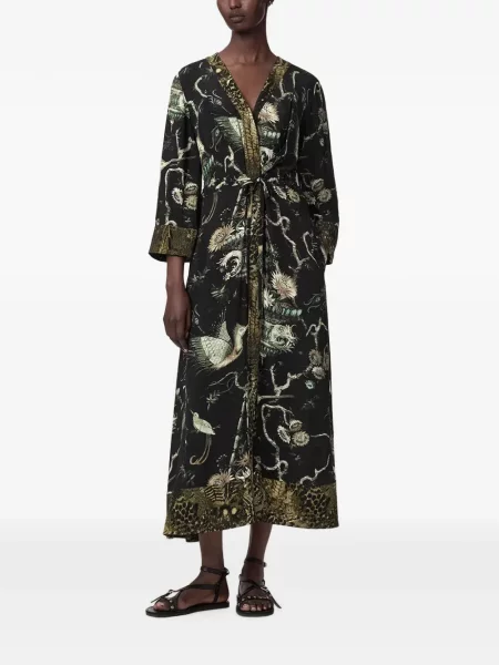 Rochie midi Allsaints cu imagine negru