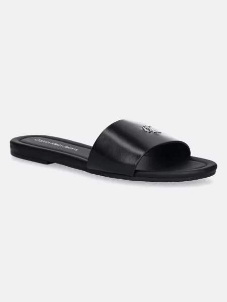 Natikači Calvin Klein Jeans FLAT SANDAL SLIDE MG črna
