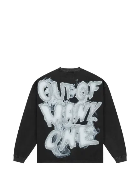 Lung tricou Godspeed cu imagine negru