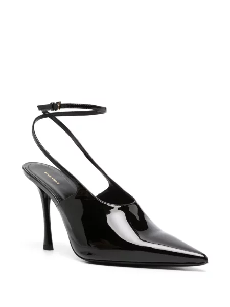 Iš natūralios odos lakuotos bateliai Givenchy slingback juoda