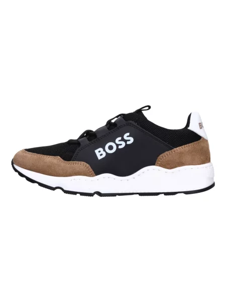 Sneakersy Boss skórzane czarne