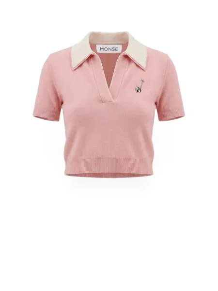 Gulerat tricou polo Monse roz