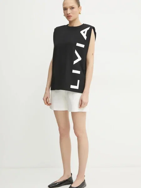 Bombažen top Liviana Conti črna