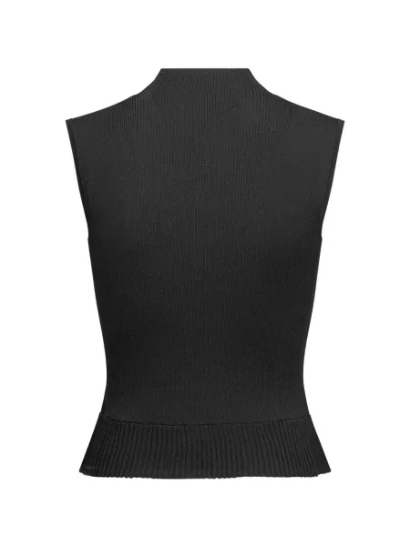 Top Karl Lagerfeld Jeans fără mâneci tricotate negru