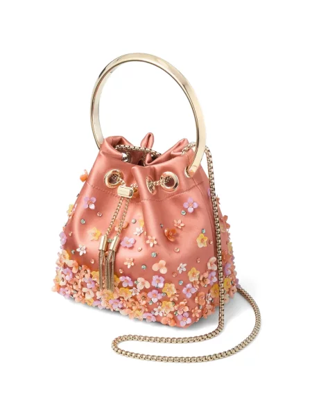 Geantă Jimmy Choo cu model floral roz