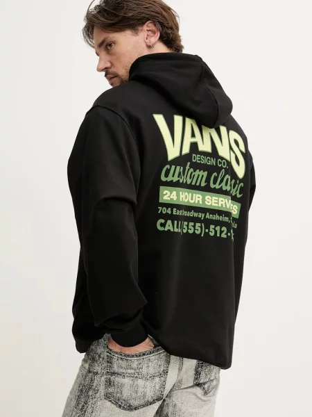 Mikina Vans s kapucí s potiskem černá