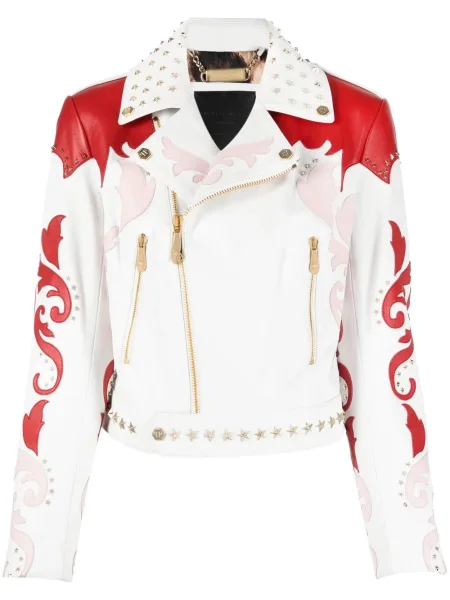 Geanta de piele Philipp Plein cowboy alb
