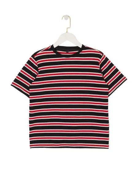 Trendyol Tricou roșu / negru alb