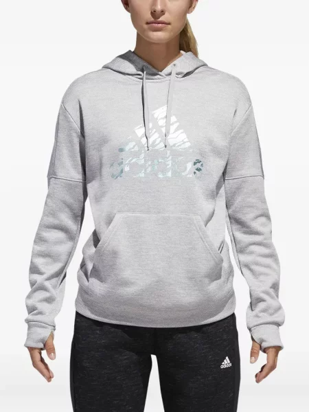 Legginsy Adidas do biegania z nadrukiem z dekoltem w serek czerwone