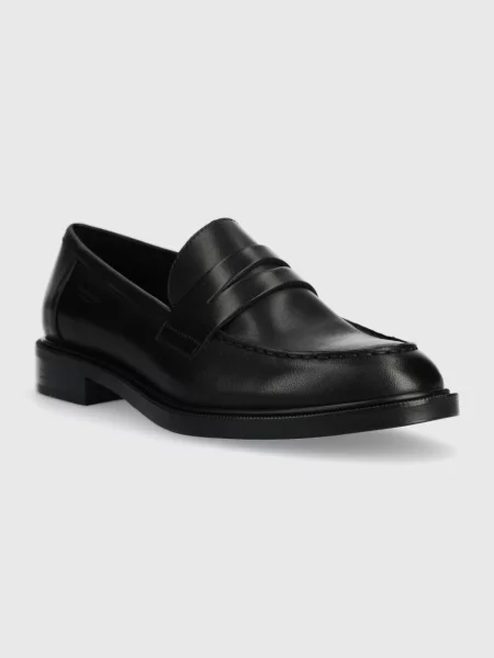 Kožne mokasinke Vagabond Shoemakers AMINA za žene ravni potplat crna