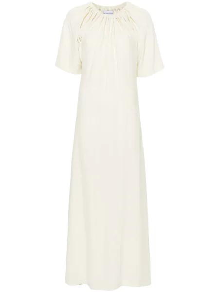 Maksi sukienka maxi Viktor & Rolf z krepy garniturowa biała