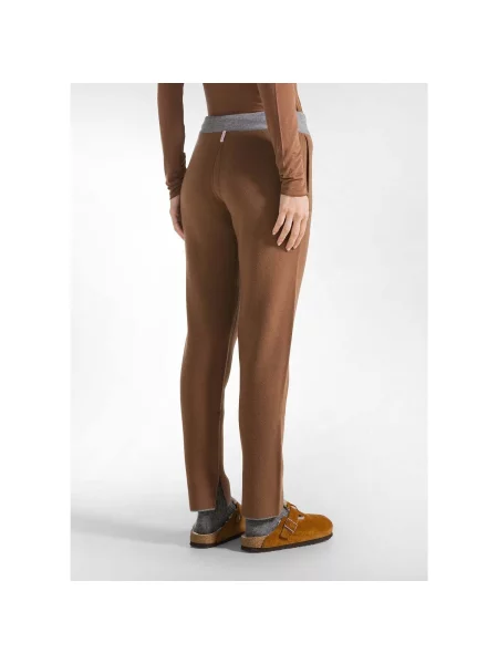 Pantaloni Deha tricotate maro